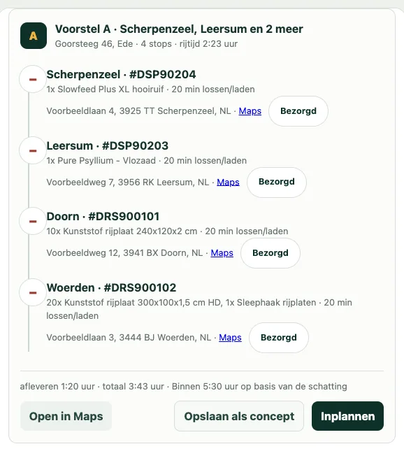 Eén voorstel met stops en knoppen